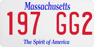 MA license plate 197GG2