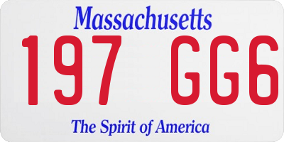 MA license plate 197GG6