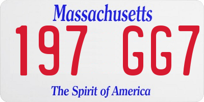 MA license plate 197GG7