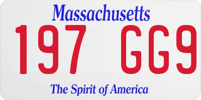 MA license plate 197GG9