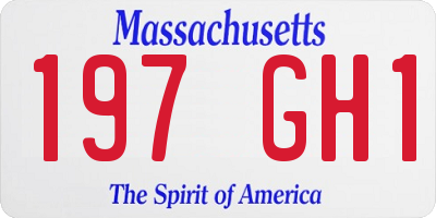 MA license plate 197GH1