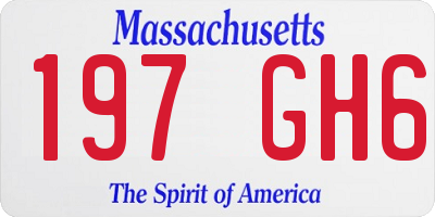 MA license plate 197GH6