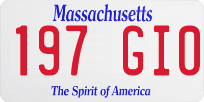 MA license plate 197GI0