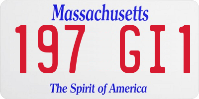 MA license plate 197GI1