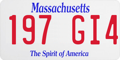 MA license plate 197GI4