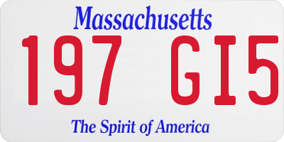 MA license plate 197GI5