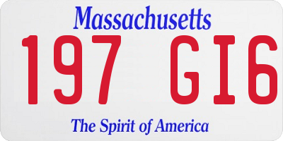 MA license plate 197GI6