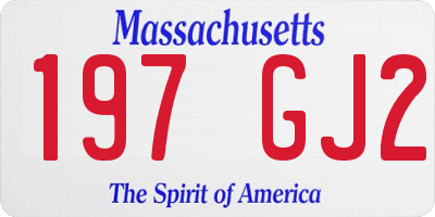 MA license plate 197GJ2