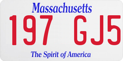 MA license plate 197GJ5