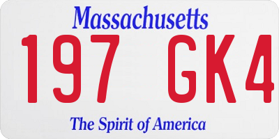 MA license plate 197GK4