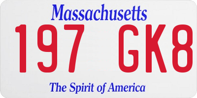 MA license plate 197GK8