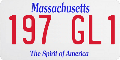 MA license plate 197GL1