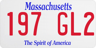 MA license plate 197GL2