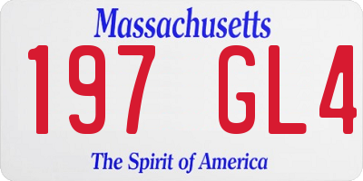 MA license plate 197GL4