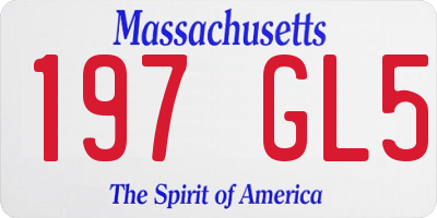 MA license plate 197GL5