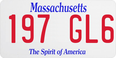 MA license plate 197GL6