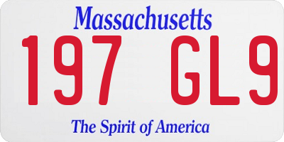 MA license plate 197GL9