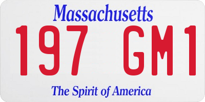 MA license plate 197GM1