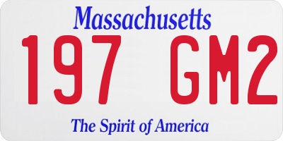 MA license plate 197GM2