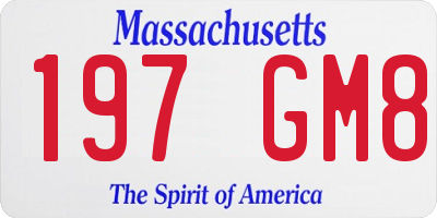 MA license plate 197GM8
