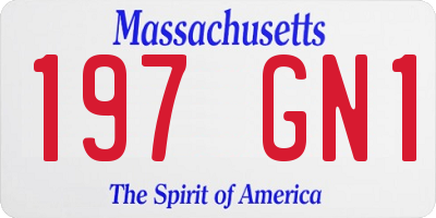 MA license plate 197GN1