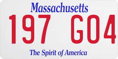 MA license plate 197GO4