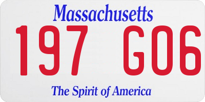 MA license plate 197GO6