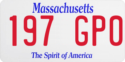 MA license plate 197GP0
