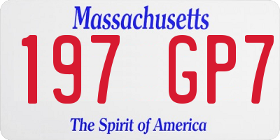 MA license plate 197GP7
