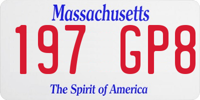 MA license plate 197GP8