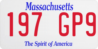 MA license plate 197GP9