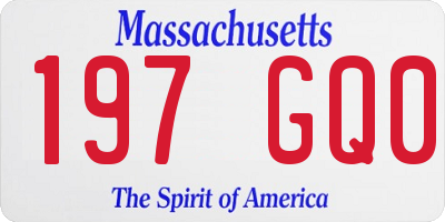 MA license plate 197GQ0