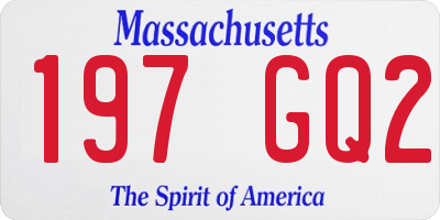 MA license plate 197GQ2