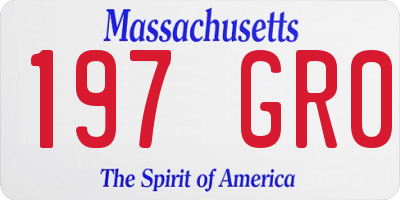 MA license plate 197GR0