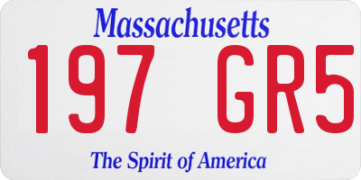 MA license plate 197GR5