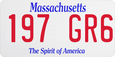 MA license plate 197GR6