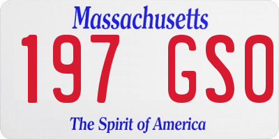 MA license plate 197GS0