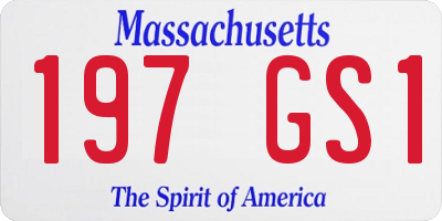 MA license plate 197GS1