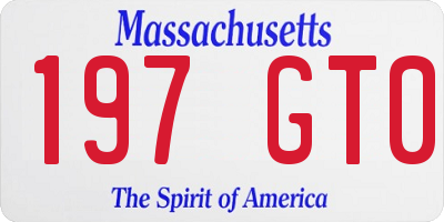 MA license plate 197GT0
