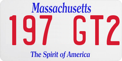 MA license plate 197GT2