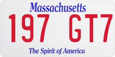 MA license plate 197GT7