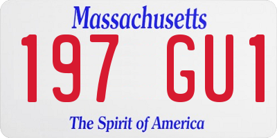 MA license plate 197GU1
