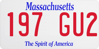 MA license plate 197GU2