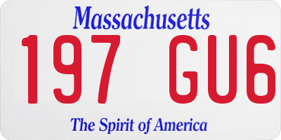 MA license plate 197GU6