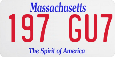 MA license plate 197GU7