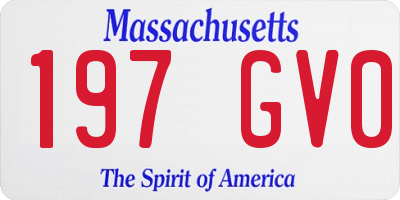 MA license plate 197GV0