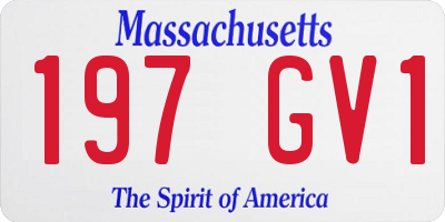 MA license plate 197GV1