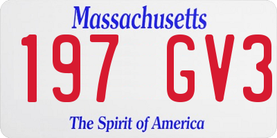 MA license plate 197GV3