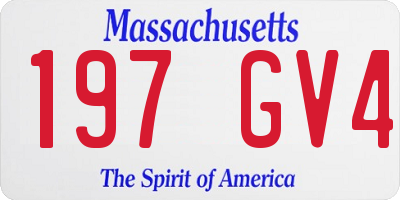 MA license plate 197GV4