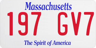 MA license plate 197GV7